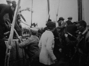 German Mausers being unloaded from the Asgard on Sunday July 26th, 1914