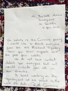 Letter from Ruth Cummins